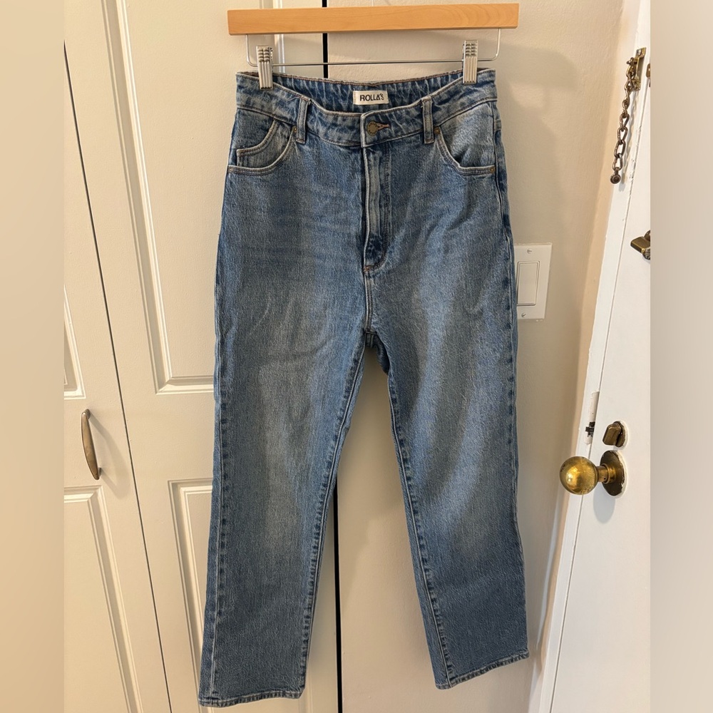 ROLLA'S High Rise Straight Blue Jeans